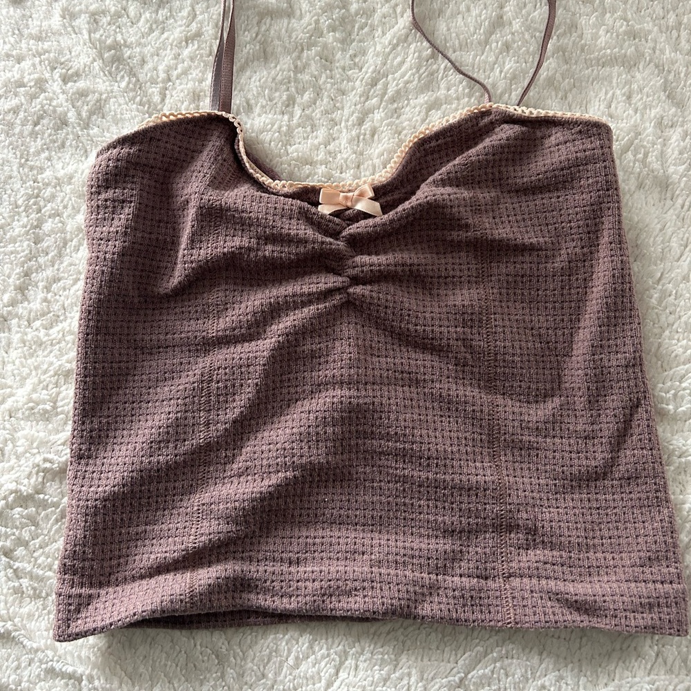 Seamless brown & pink tank